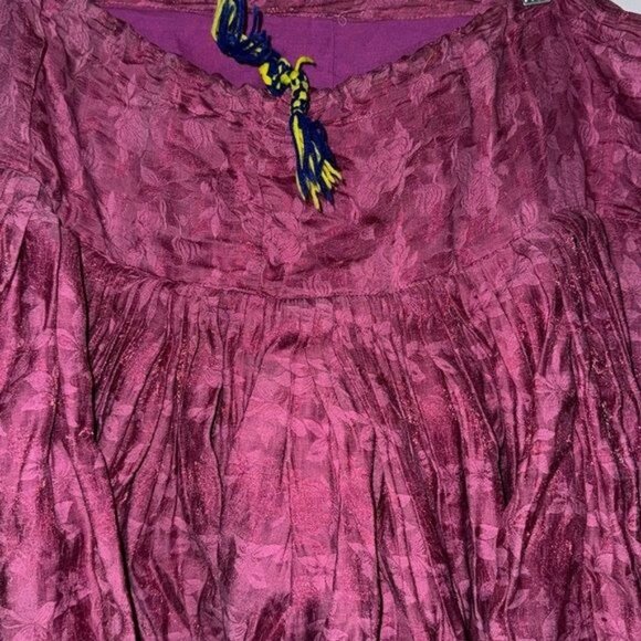 Bohemian Style Maroon Floral Print Harem Pants - Picture 3 of 11